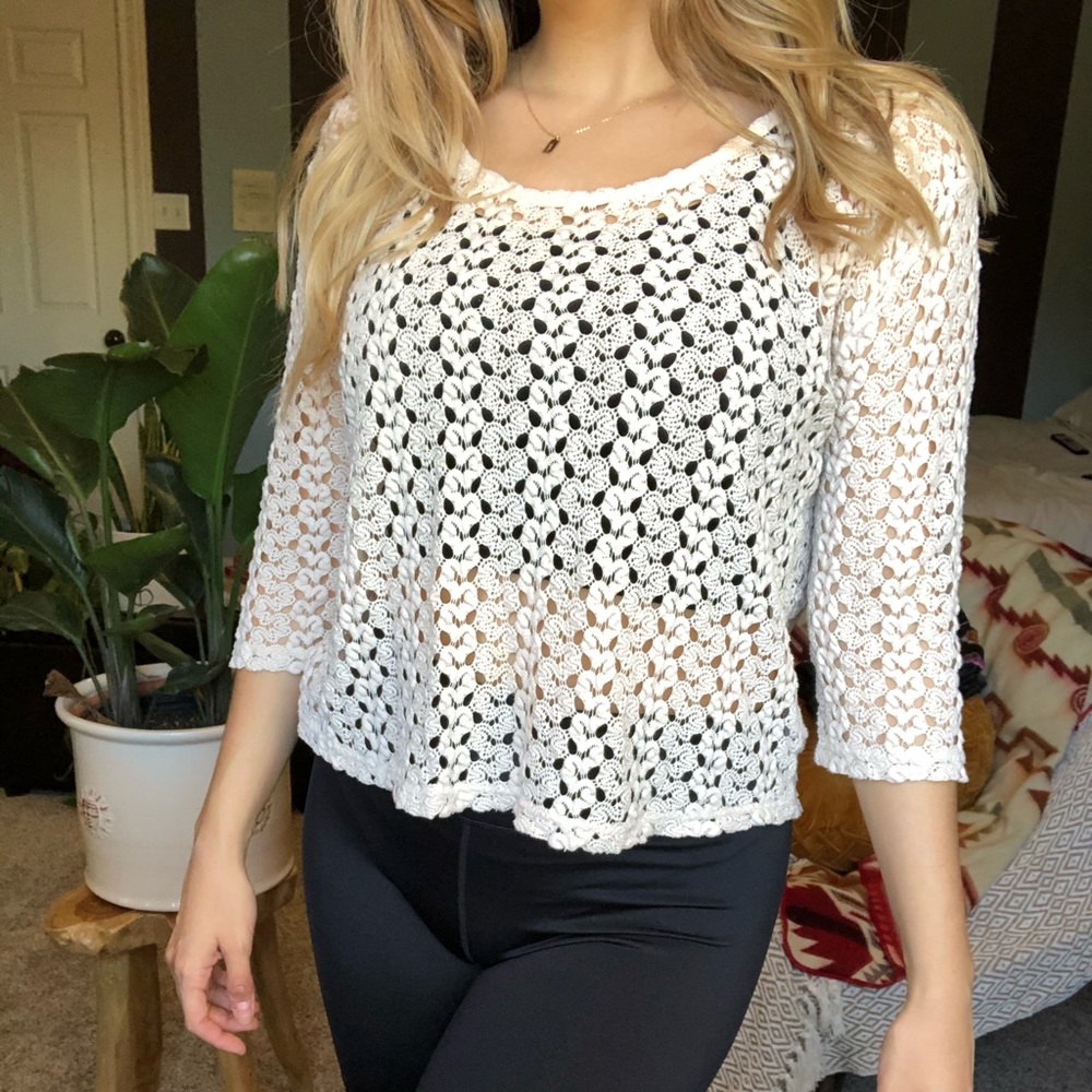 Cream knit blouse